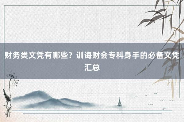 财务类文凭有哪些？训诲财会专科身手的必备文凭汇总