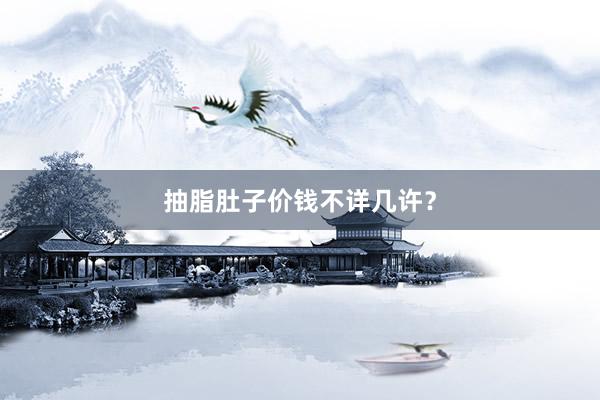 抽脂肚子价钱不详几许？